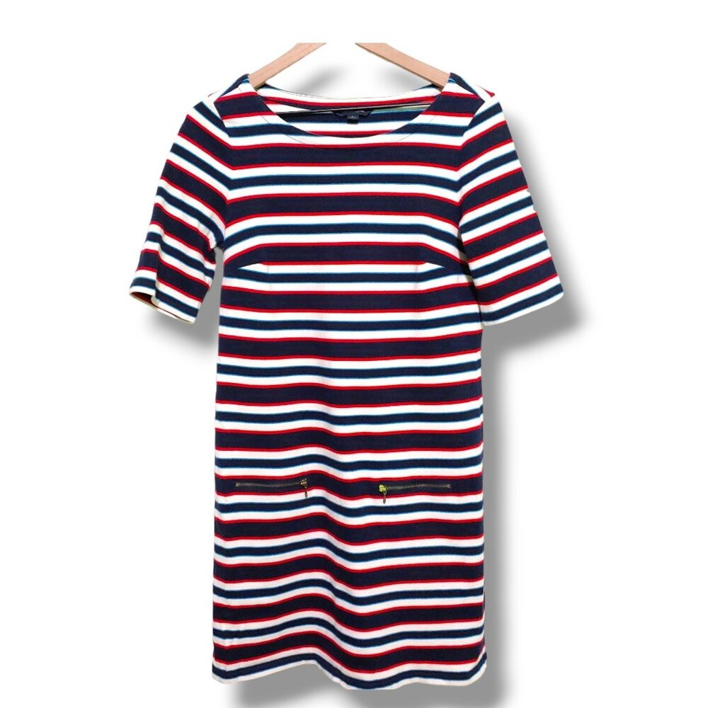 Tommy Hilfiger dress womens Medium Red white Blue Stripes T-shirt boat-neck